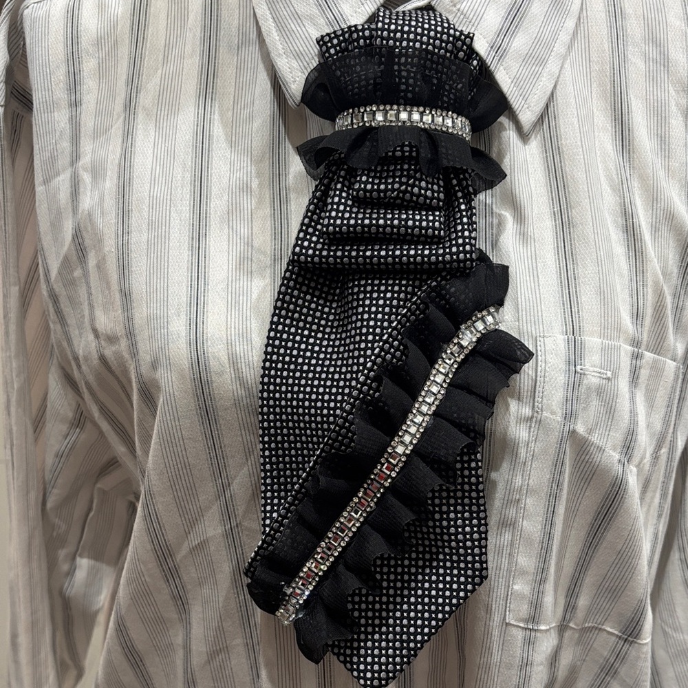 Elegant Black and Silver Women's Tie